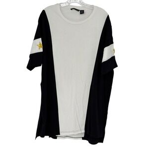 Sean John T-Shirt‎ Black White Colorblock Gold Star 100% Cotton 2XL